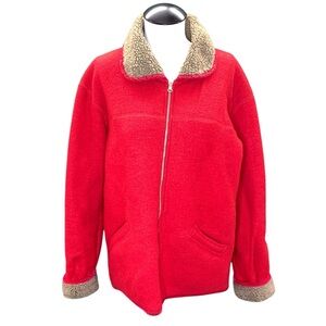 COACO NEW YORK Red & Tan‎ Sherpa Jacket - Size S